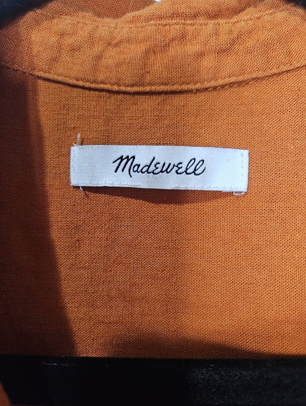 Madewell The Linen-Blend Oversized Shirt in burnt orange XL - Picture 13 of 15
